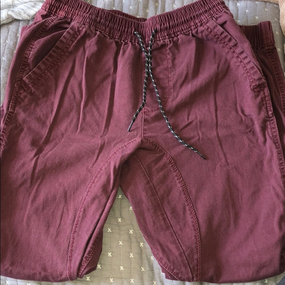 Maroon khaki joggers